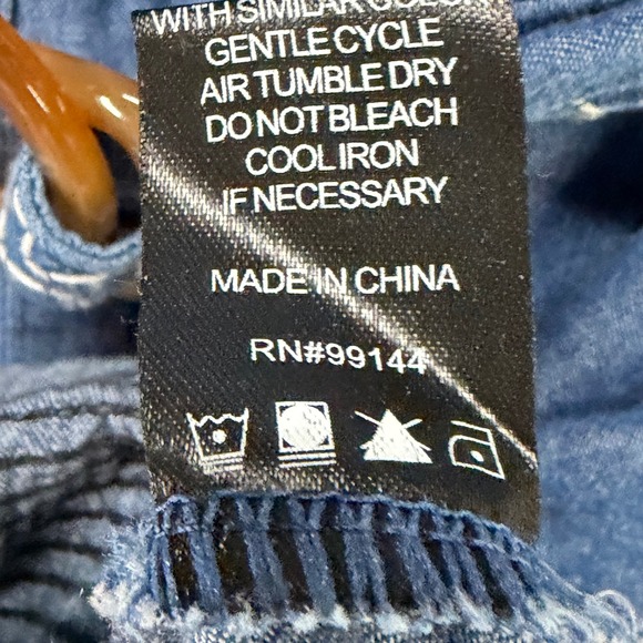 Red + Olive Denim Shirt Dress Women M Blue Belted Embroidered Hi Lo Boho Western - Picture 13 of 14